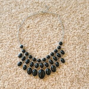 Chunky Black and Silver Necklace